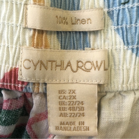 Cynthia Rowley Linen Wide Leg Cropped Pants 2X - Picture 11 of 12